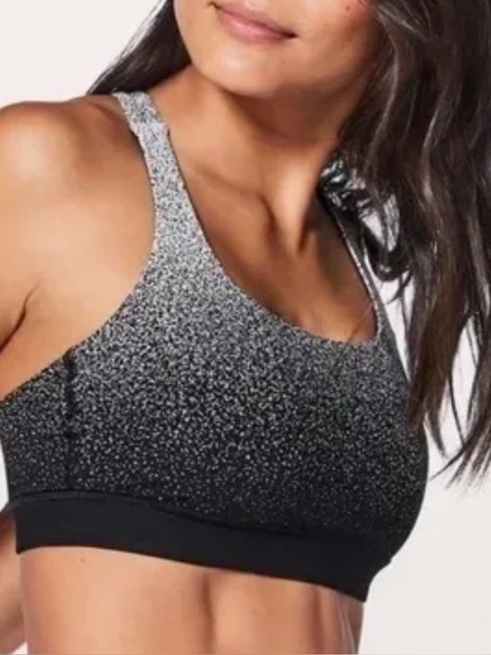lululemon athletica Other - Lululemon Energy Bra in ombré speckle stop print Black/white sz 6